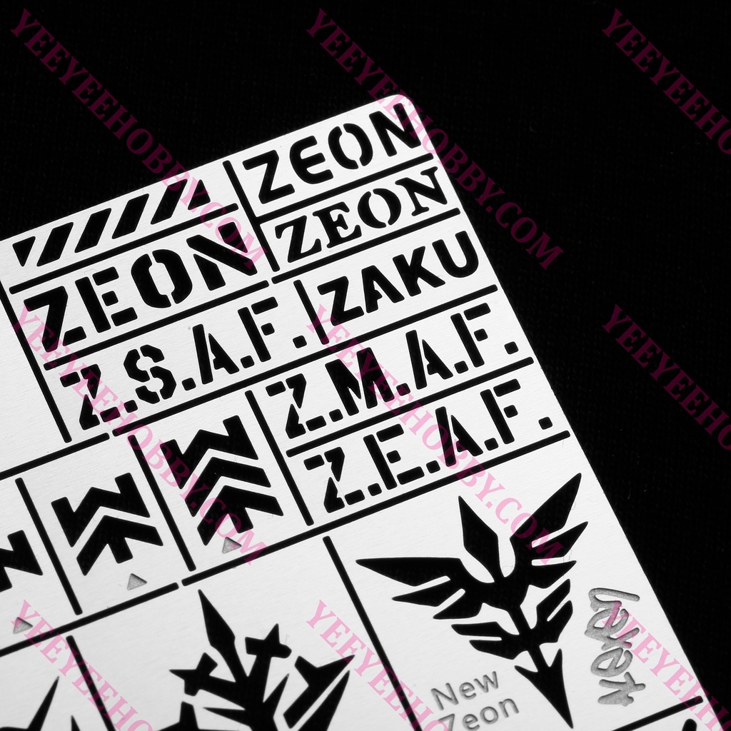 DỤNG CỤ ALEXEN - TẤM KIM LOẠI SƠN LOGO ZAKU ZEON DOM AJ0076
