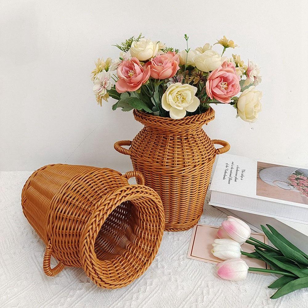 Aaron1 Bình Hoa Đan Mây Thủ Công Nghệ Thuật Thời Trang Nghệ Thuật Có Tay Cầm Trang Trí Nhà Cửa