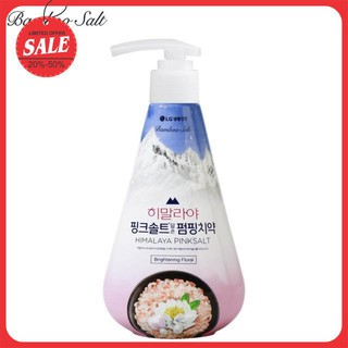 Kem đánh răng Bamboo Salt Himalaya Pink Salt Pumping Brighteing Floral Mint - Trắng răng 285g