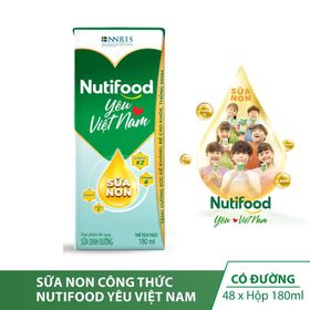 Sữa pha sẵn Nutifood , sữa non bs omega 3 và 20 khoáng chất. Thùng 48 hộp x 180ml.