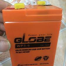 Ắc quy khô GLOBE WP5-6 6V-5AH Bình ắc quy khô 6v cho xe điện trẻ em ,đèn khẩn cấp,quạt sạc