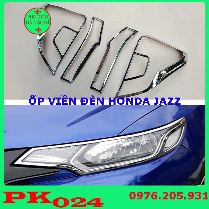 [Honda Jazz] Ốp Viền Đèn Pha, Hậu Mạ Crom Cho Xe - Honda Jazz