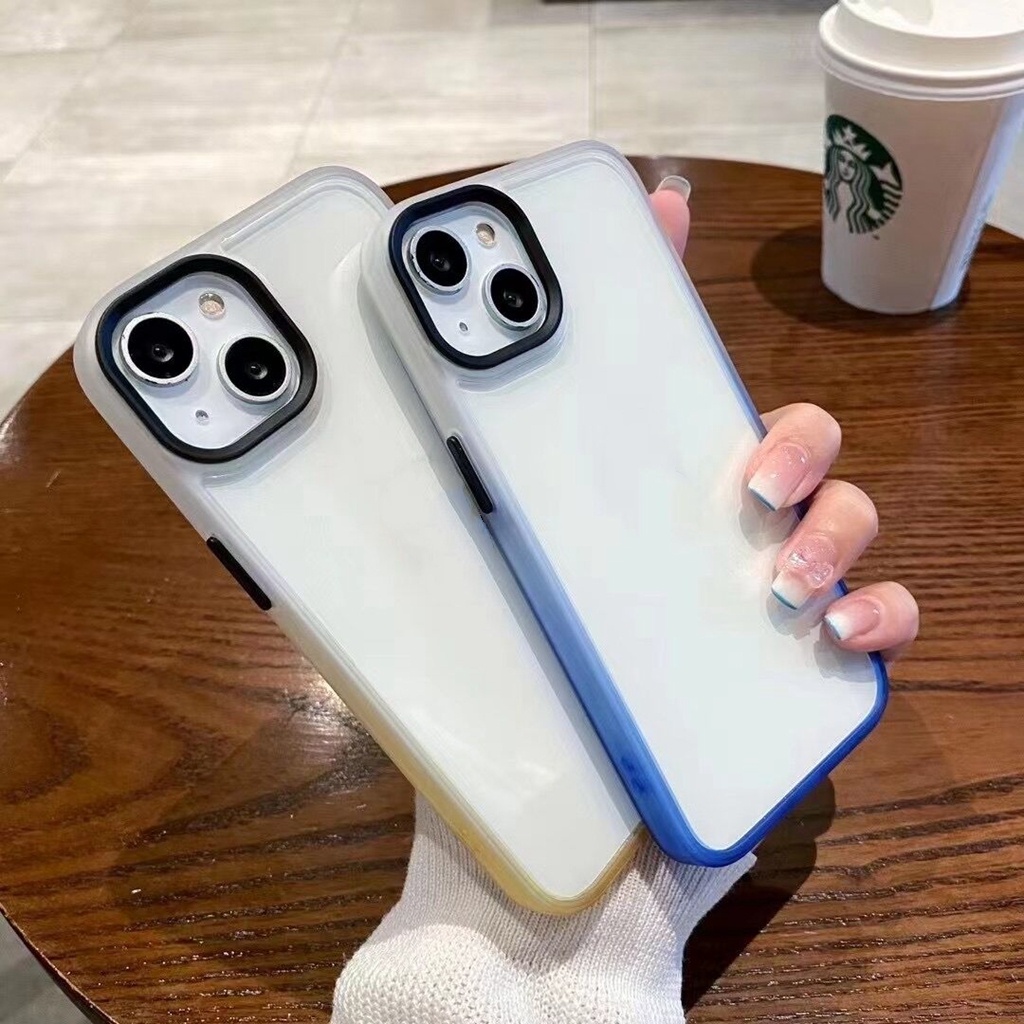 Mới!!Ốp Điện Thoại TPU Acrylic Màu Gradient Cho iPhone 11 Pro Max 12 Pro Max 13 Pro Max
