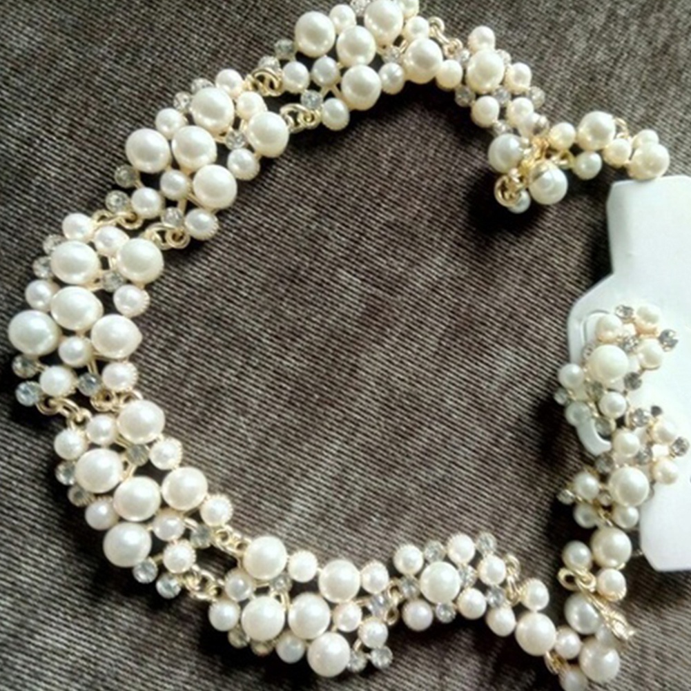 Set 2 Vòng cổ Và Đôi Khuyên Tai Đính Ngọc Trai Giả Thời Trang Cho Nữ