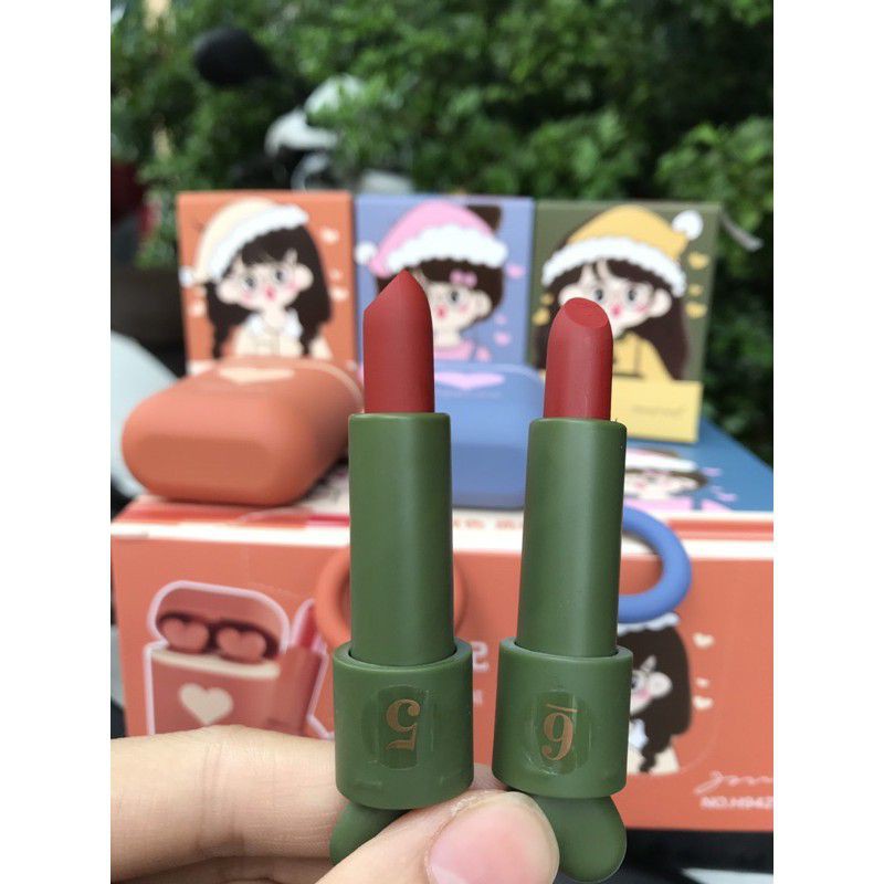 Set son 2 thỏi son HENGFANG airpods siêu lỳ mềm môi | BigBuy360 - bigbuy360.vn