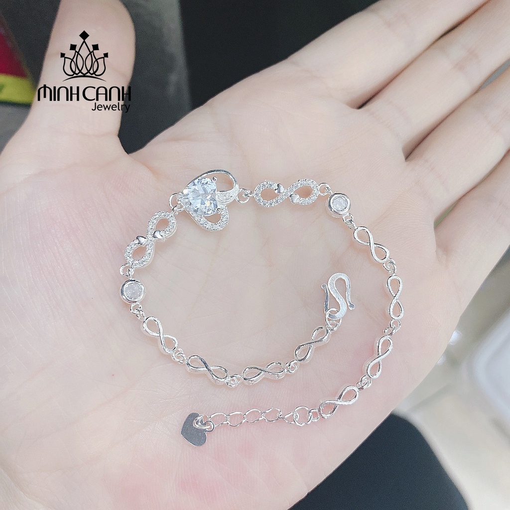 Lắc Tay Bạc Trái Tim Vô Cực Đính Đá - Minh Canh Jewelry