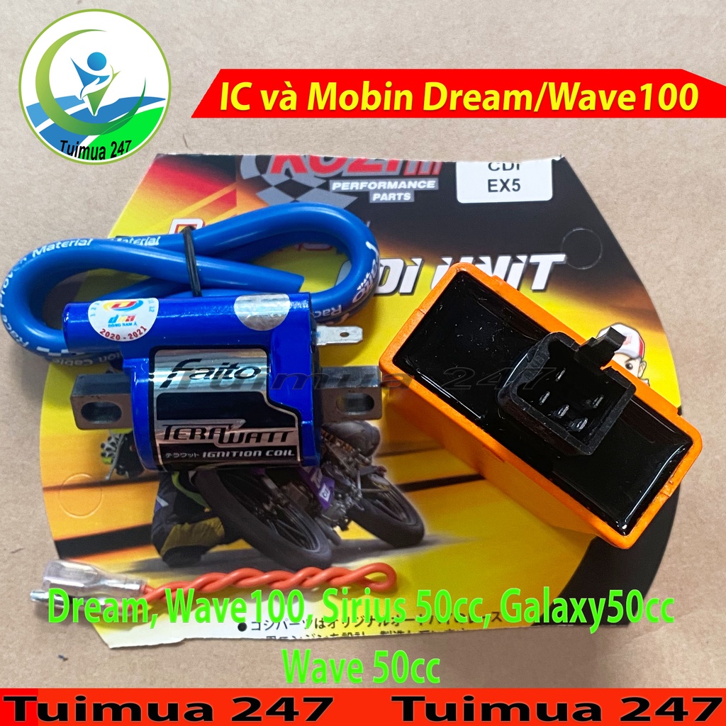 Combo IC Mở Tua Kozi và Mobin Sườn Faito 5400 cho Dream, Wave100, Sirius 50cc, Galaxy50cc, Wave 50cc