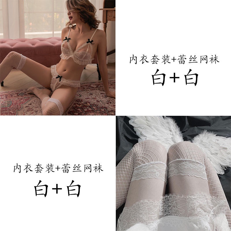 Bộ đồ lót ren đính nơ ngọc trai thiết kế quyến rũ cho nữ