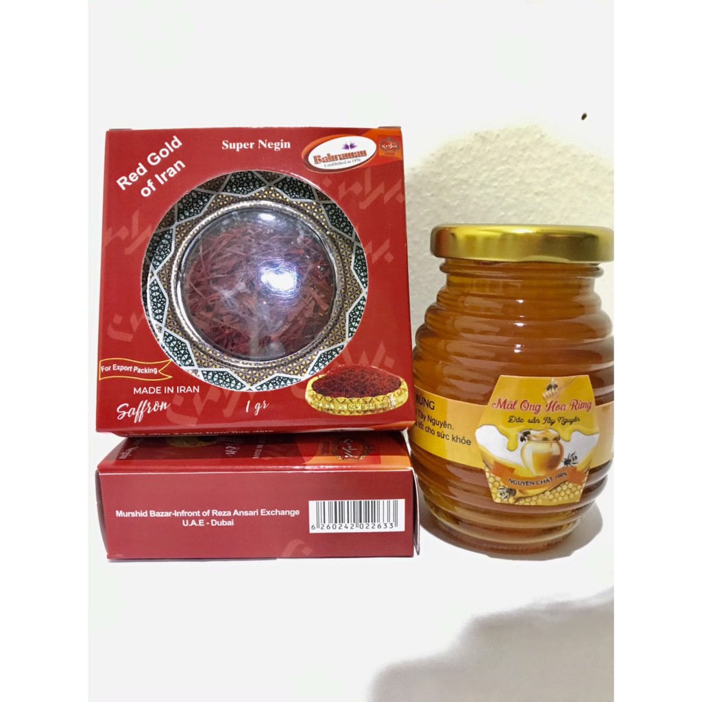 Safrron Bahraman Hộp 1gr Loại 1 Super Negin / Nhụy Hoa Nghệ Tây Iran hộp 1gr