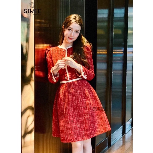 Hot dress !!!!!!!Váy dạ viền tuyết cao cấp Simee thiết kế*** sự kiện tiệc tùng kỷ yếu