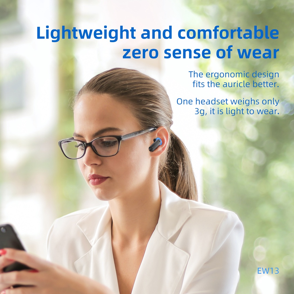 Tai nghe bluetooth không dây HOCO. EW13 chống ồn BT5.1 dùng để chơi game có phụ kiện tiện dụng