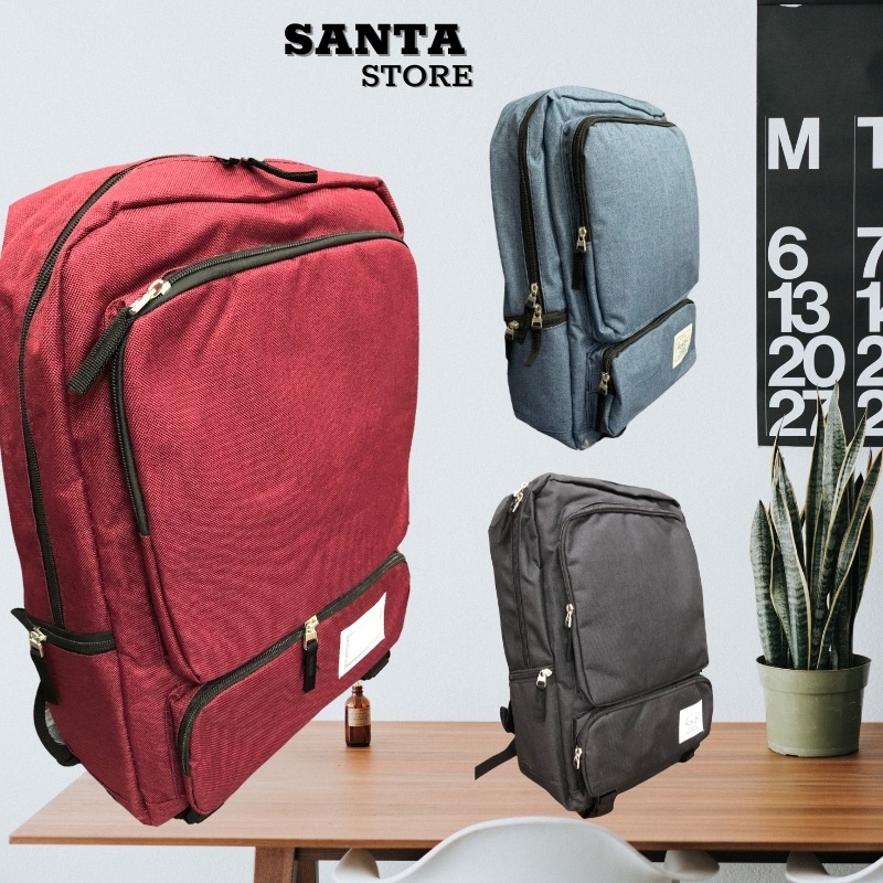 Balo đi học có ngăn đựng laptop nam nữ chống nước HC705 SANTA STORE thời trang Hàn Quốc cao cấp Unisex