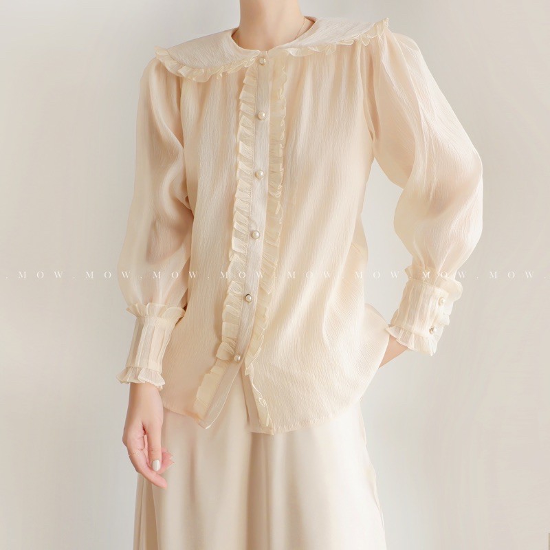 Áo Sơmi cổ sen Joanna  made by Mow Studio