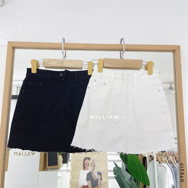 Váy quần jean trơn rách lai 5891