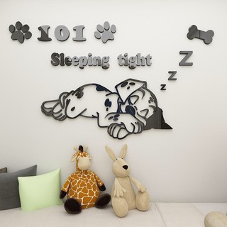 Tranh dán tường mica dán nổi snoopy good night trang trí phòng ngủ cho bé, phòng chơi, lớp học