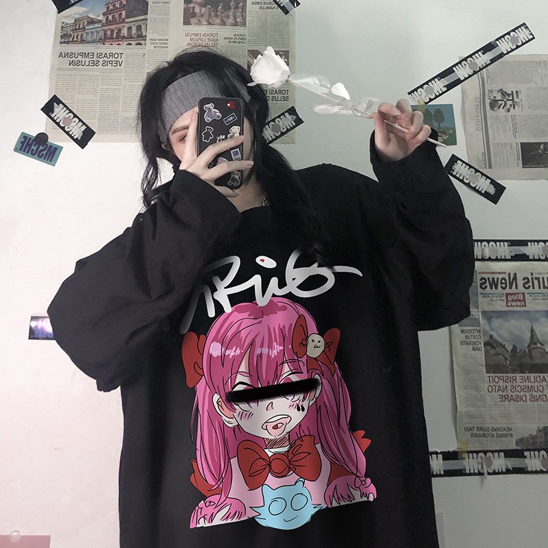 Áo thun tay dài form rộng NEKO.SG, Áo thun Streetwear Ulzzang SWT54