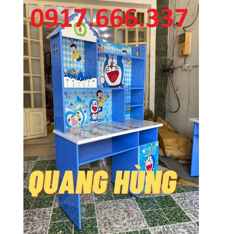 Bàn học sinh nhựa đài loan in 3D  Doraemon màu xanh dương - Giao hàng miễn phí HCM