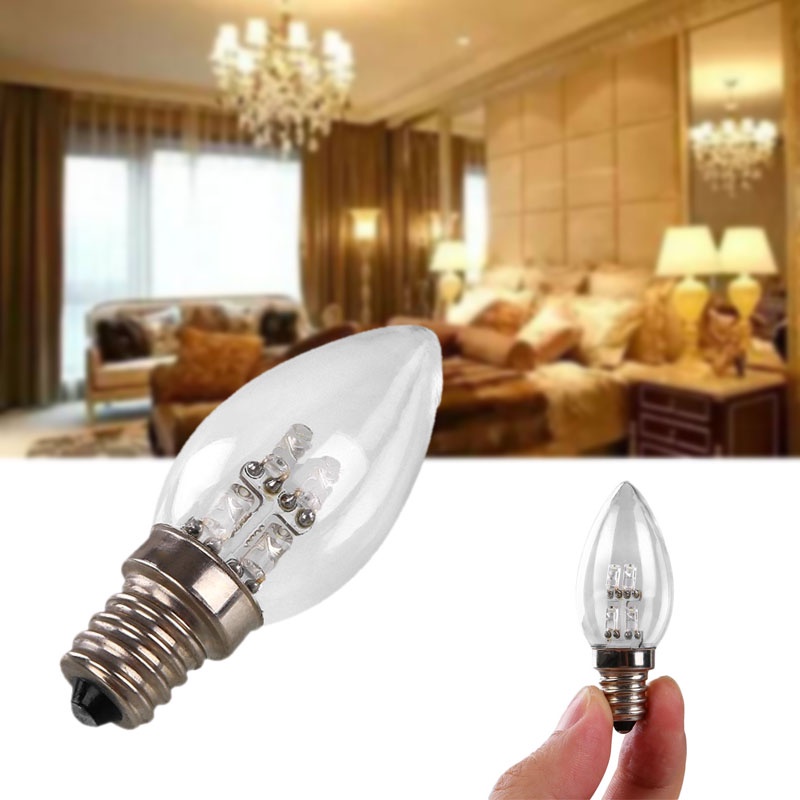 E12 White LED Candle Light Bulb 0.5W DC 220V 80LM