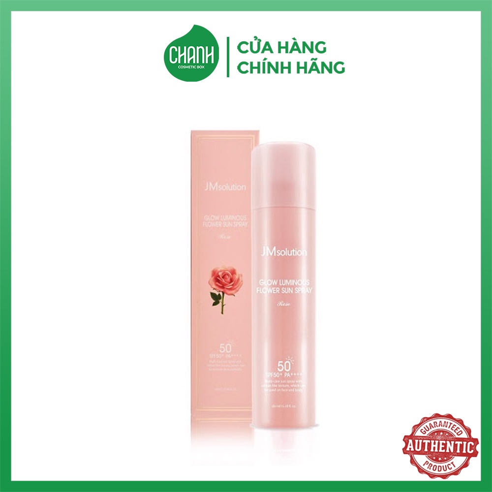 Xịt Chống Nắng Dưỡng Sáng Da Chiết Xuất Hoa Hồng Jmsolution Glow Luminous Flower