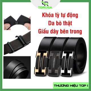 Thắt Lưng Nam - Dây Nịt Nam Mẫu Hot 2021 Dấu Giây Bên Trong Mặt Khóa Chữ H Phong Cách Châu Âu