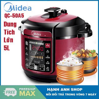 Nồi Áp Suất Điện Thông Minh Midea WQC50A5 (5L), Nồi cơm điện tử đa năng- Bảo hành 12 táng