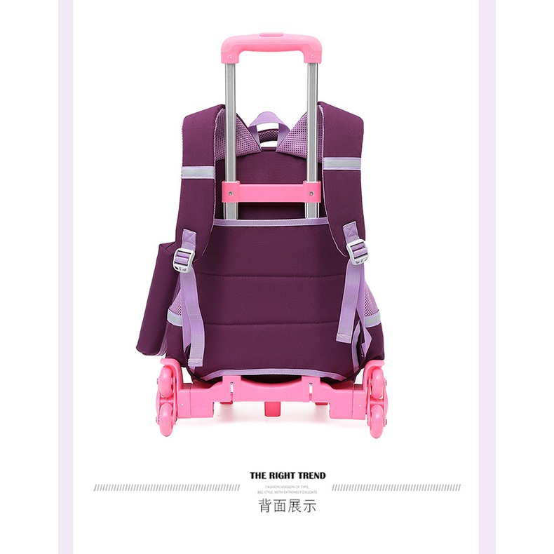 Ba Lô Đi Học Có Bánh Xe Kéo Và 6 Bánh Xe Tiện Lợi Dành Cho Bé