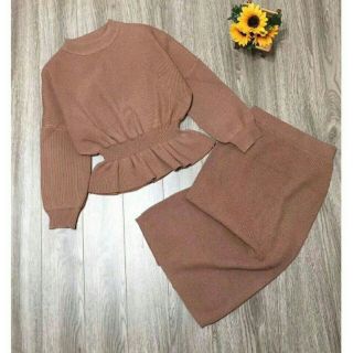Set áo váy len cao cấp