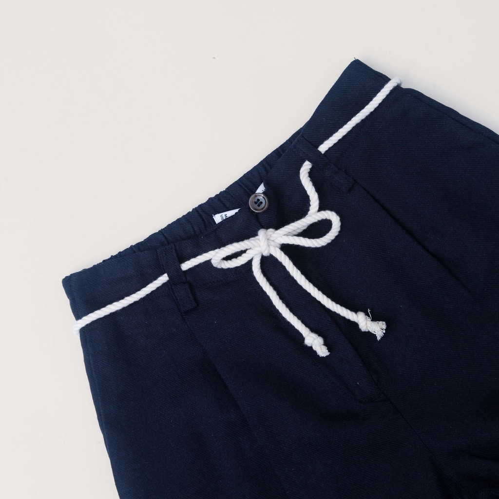 Quần Linen Nữ Trơn Kiểu Dáng Ống Suông Lưng Chun Thiết Kế Dây Đai Thắt Lưng Thời Trang X70 - 05630001