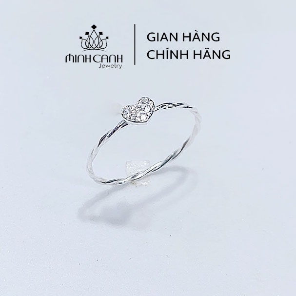 Nhẫn Bạc Xoắn Mảnh Trái Tim - Minh Canh Jewelry