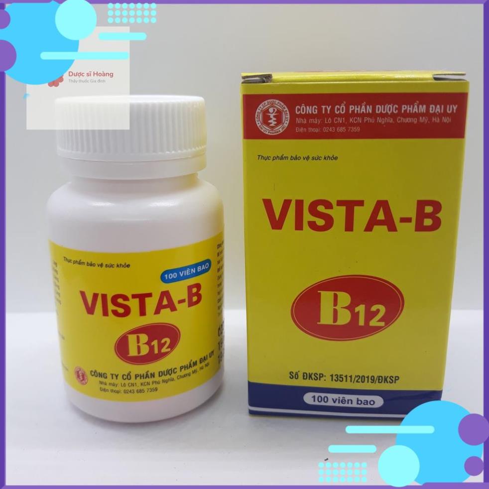 VISTA B B12- Bổ sung vitamin nhóm B lọ 100 viên