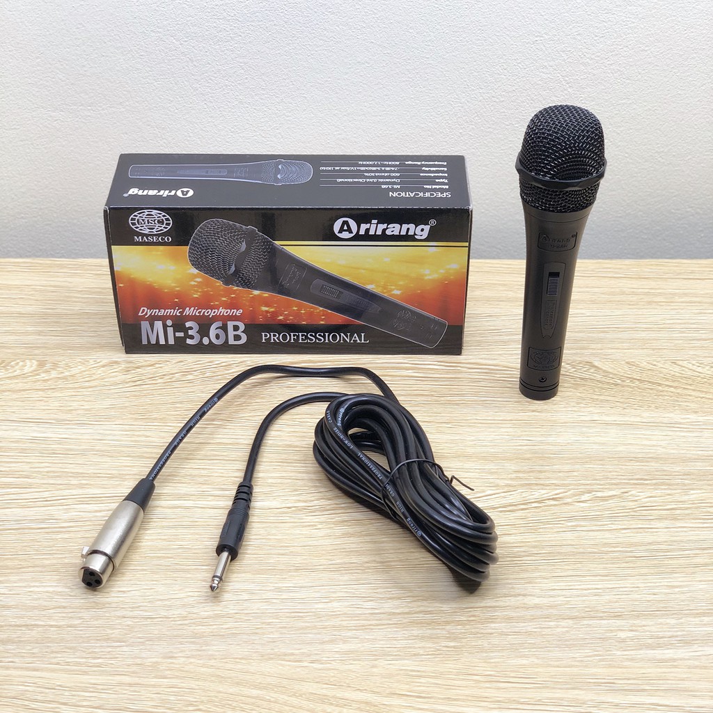 Micro karaoke có dây ARIRANG MI 3.6B jack cắm 6.5ly