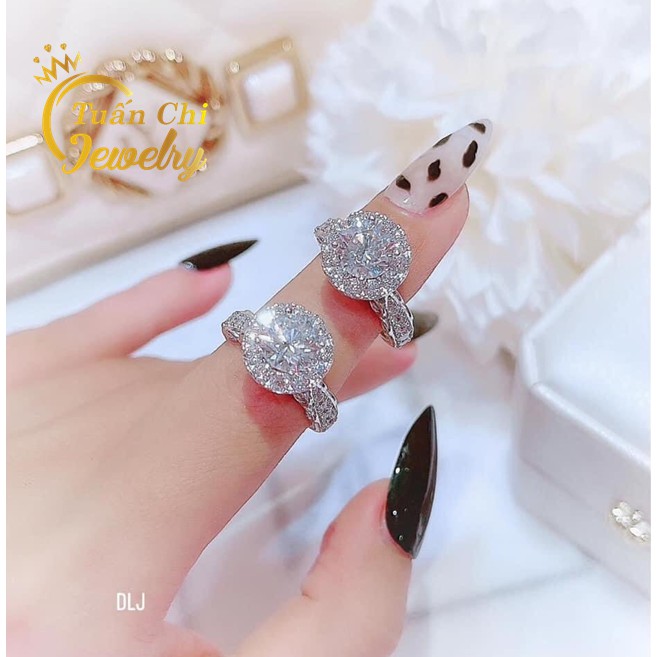 Nhẫn Bạc Nữ BẠC CAO CẤP Nhẫn Nữ Xi Kim Cao Cấp Gắn Đá Cao Sang Trọng, Hoa Văn Tinh Tế