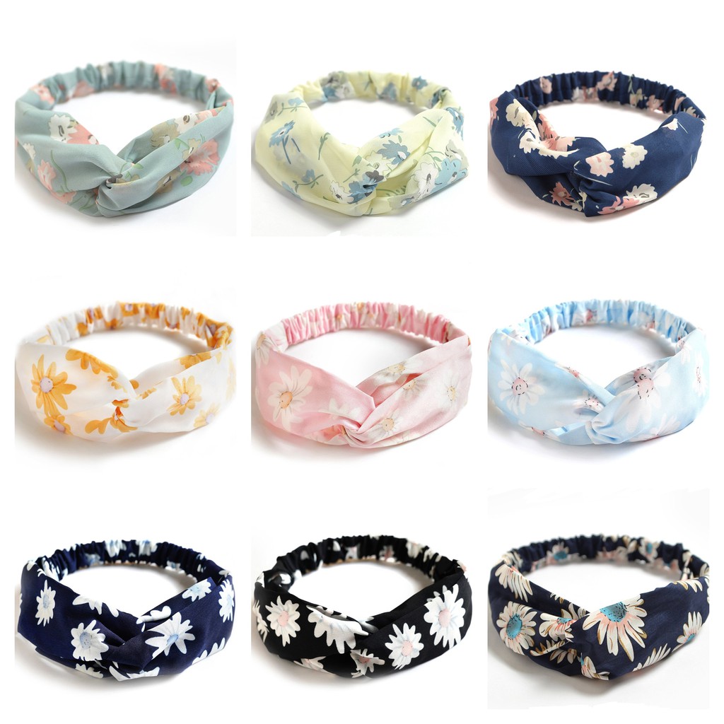 Turban vải Hàn Quốc họa tiết hoa màu sắc thấy cưng T01