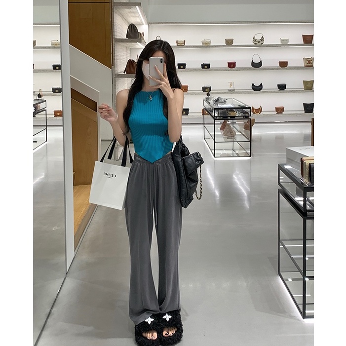 Áo Hai Dây Thêu Họa Tiết Tam Giác Không Tay Cho Nữ