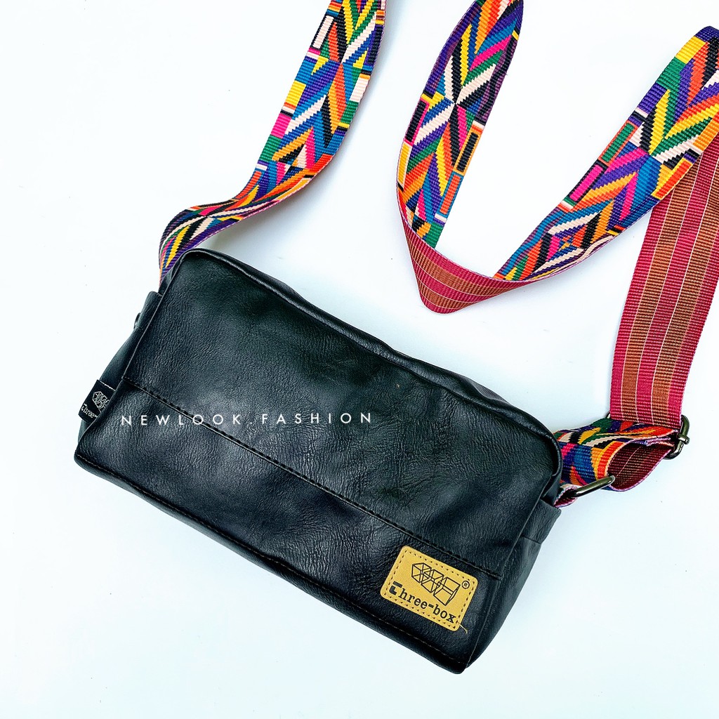 ★ TÚI ĐEO CHÉO NAM NỮ DA PU DÀY MỀM ĐẸP PHỐI DÂY MÀU SẮC CÁ TÍNH PHONG CÁCH UNISEX DẠNG TRỐNG | BigBuy360 - bigbuy360.vn