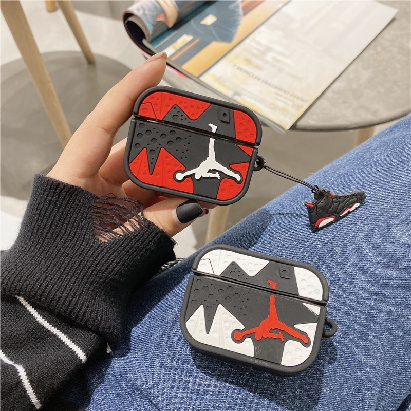Vỏ Bảo Vệ Hộp Sạc Tai nghe không dây Apple Airpods Pro 2 3 1 Bằng Silicon Mềm Hình Giày Thể Thao Air Jordan