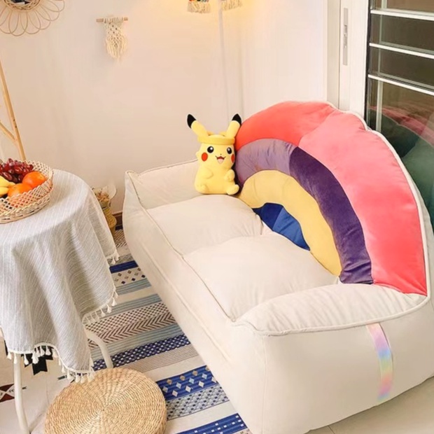 Ghế sofa phong cách bắc âu lười cầu vồng lưng ghế đôi
