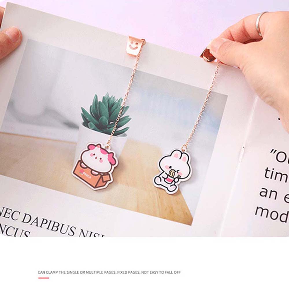 Kẹp đánh dấu trang sách bằng kim loại họa tiết hoạt hình dễ thương
