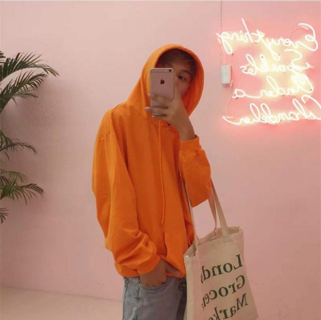 Áo Hoodie Trơn Tay Dài Túi Bụng