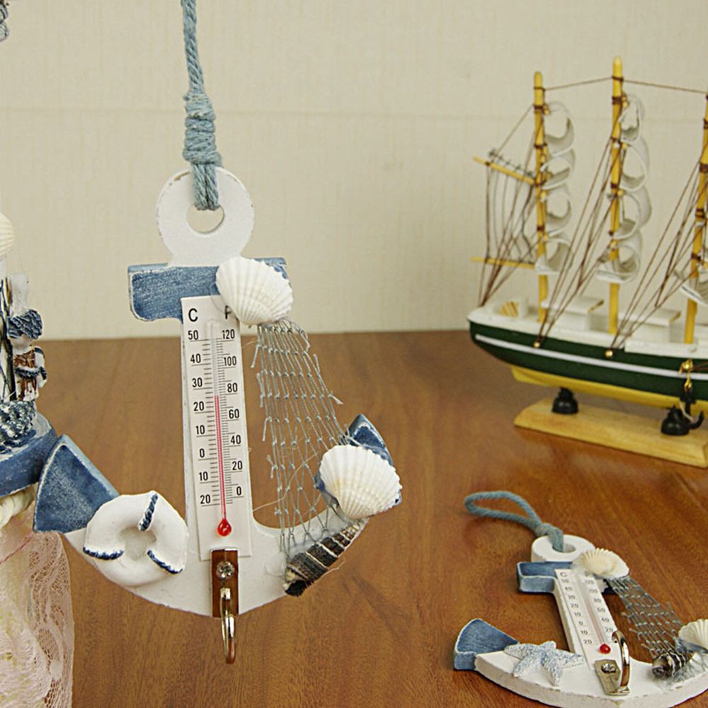 Nhiệt kế hình mỏ neo treo vật dụng trang trí tường độc đáo