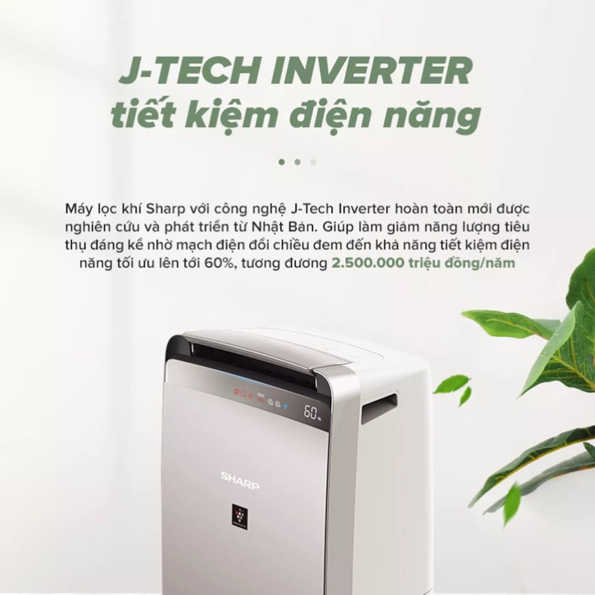 Máy lọc tạo ion không khí hút ẩm SHARP DW-J27FV-S Hàng Chính Hãng