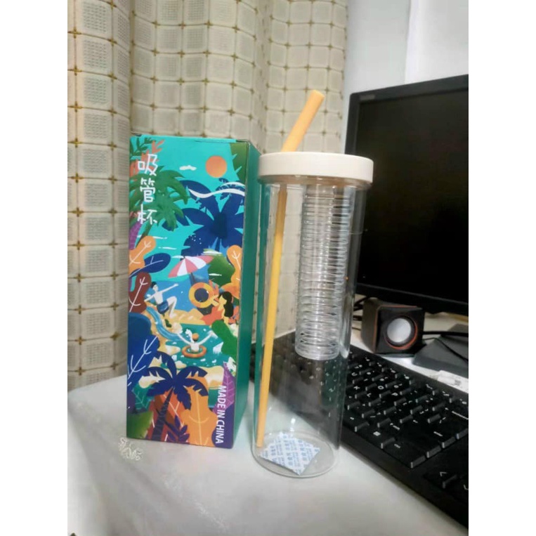 Bình nước detox có đồ lọc hộp xanh ,💖FREESHIP💖, dung tích 700ml