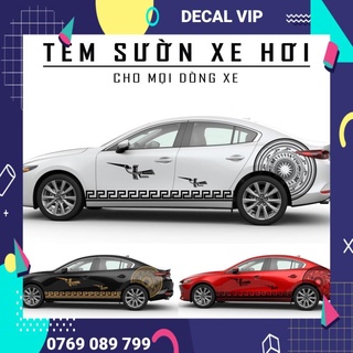Tem sườn xe ô tô mẫu trống đồng | tsot-10 | decal dán sườn ô tô đẹp nhất năm nay