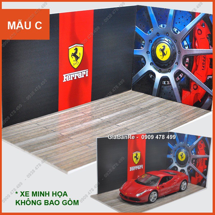 Mô Hình Garage Xe Handmade Tỉ Lệ 1:32 - Hầm Xe - Thương Hiệu Xe - 7046