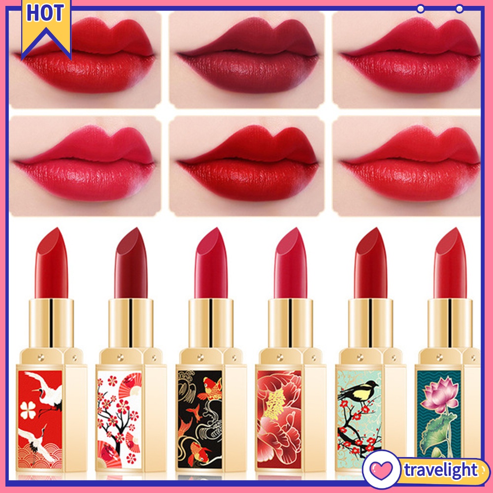 (Travelight) Set 6 son môi màu lâu trôi dưỡng ẩm phong cách Trung Hoa
