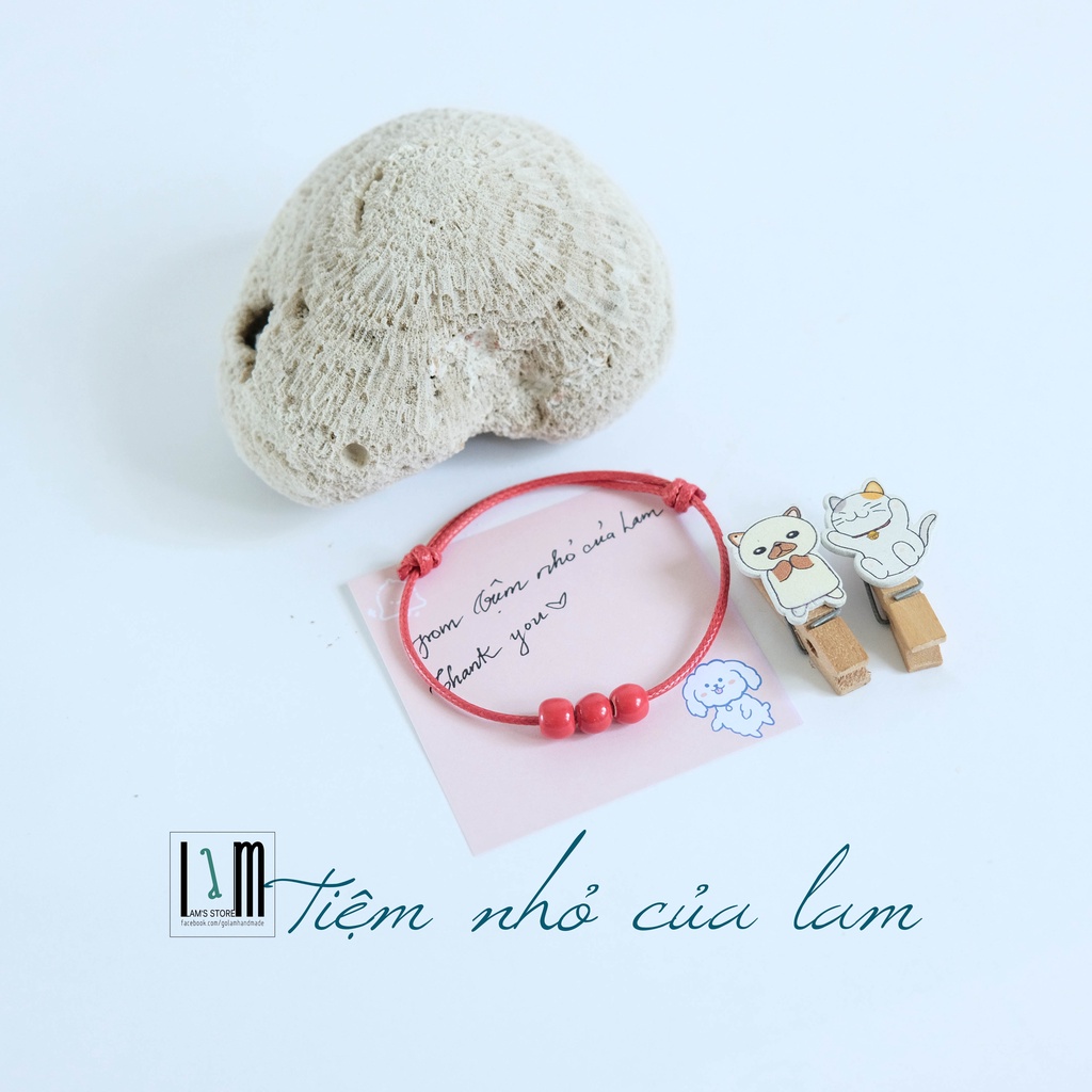 Vòng handmade phong cách dễ thương, Lắc tay dễ thương hạt gốm xinh xắn