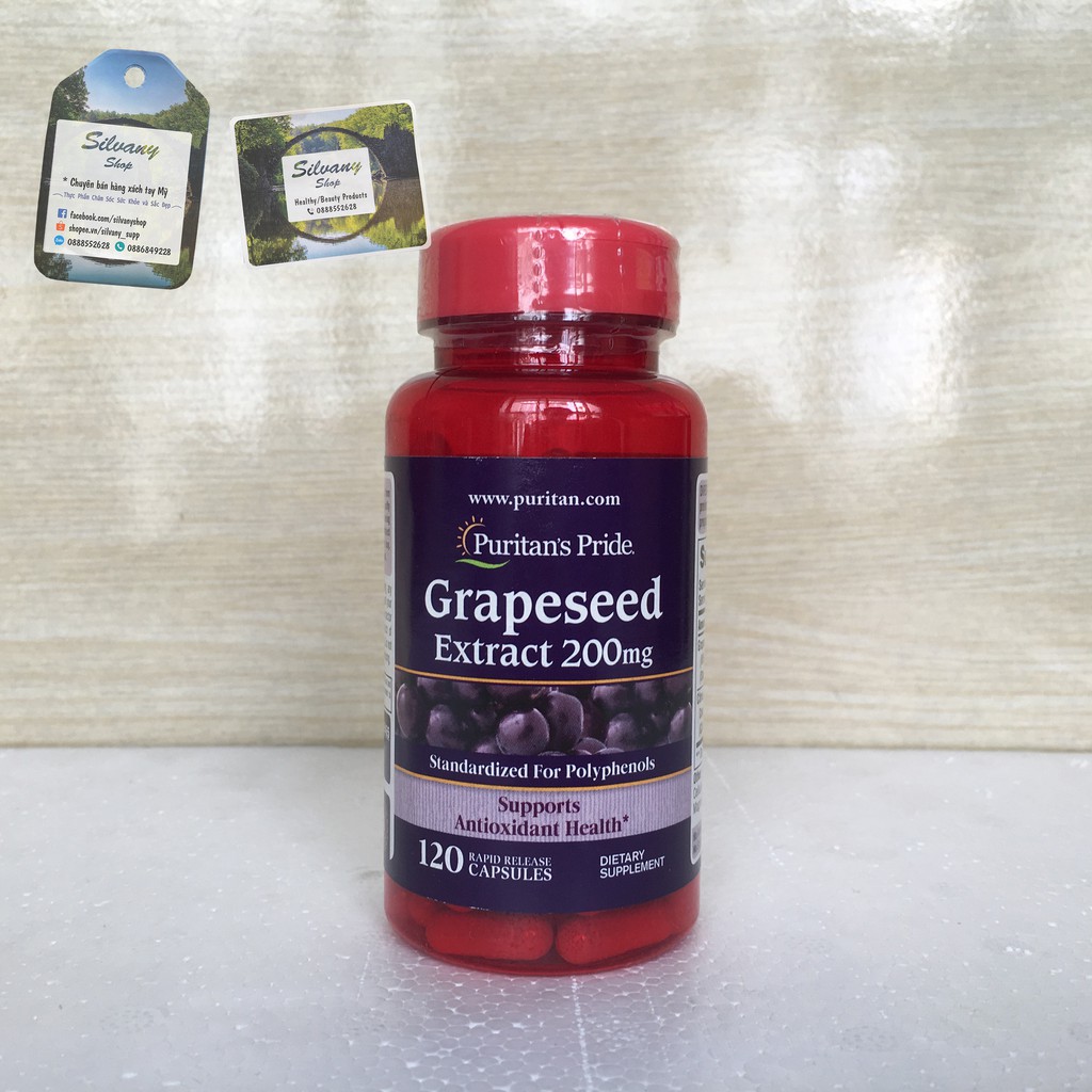 [Sale - Date 07/2021] Viên Tinh Chất Hạt Nho Grapeseed Extract 200mg Puritan's Pride - 120 Viên | BigBuy360 - bigbuy360.vn