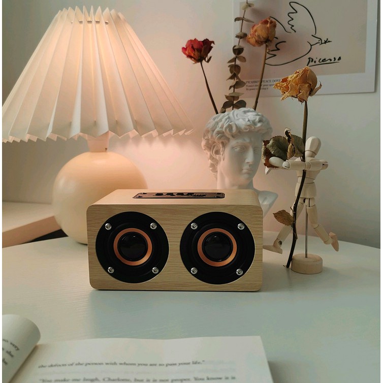 Loa nghe nhạc, loa bluetooth vân gỗ phong cách Bắc Âu - Decor nhà Sò