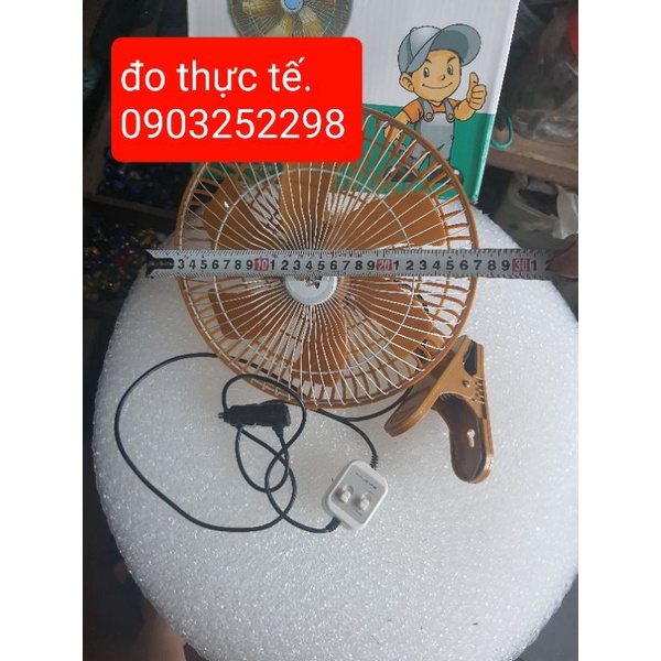 Quạt cặp cắm tẩu có chức năng xoay 12v 24v lồng 28cm mát, êm, quạt ô tô vàng