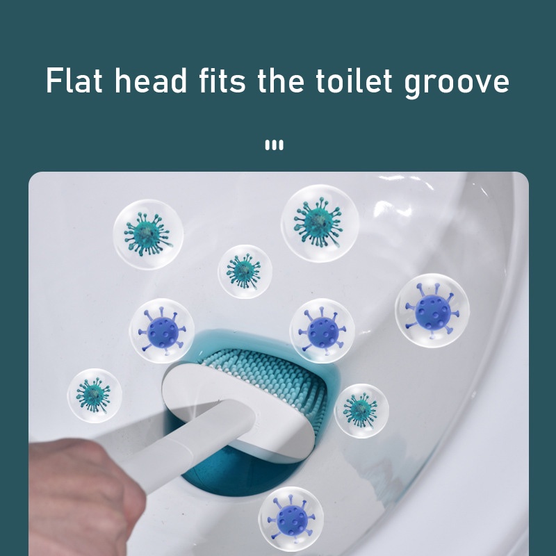 Only HOUSE Bộ Bàn Chải Vệ Sinh toilet Tay Cầm Dài Bằng silicone Không Cần Khoan